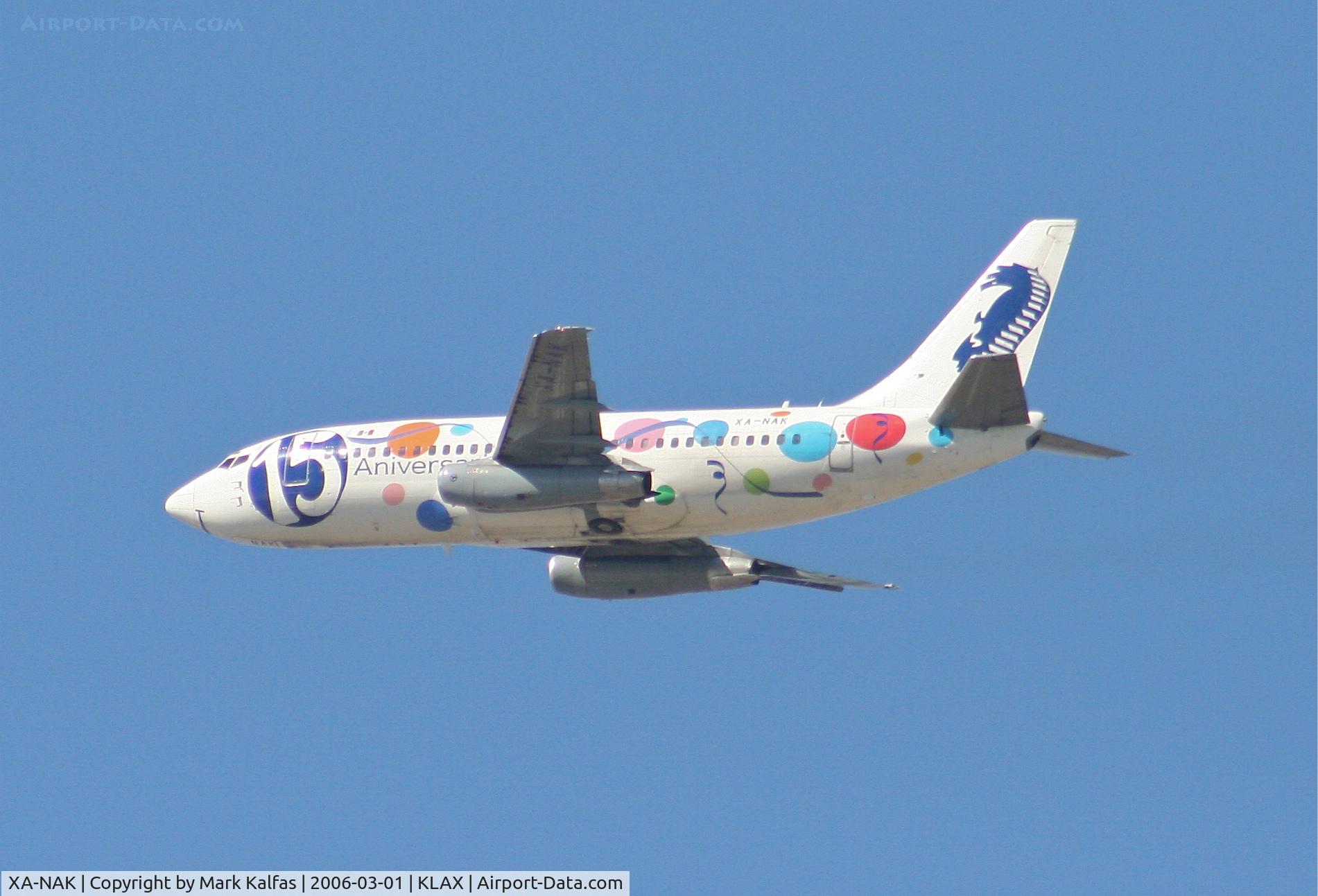 XA-NAK, 1986 Boeing 737-219 C/N 23474, Aviasca Boeing 737-219, 25R departure, KLKAX.