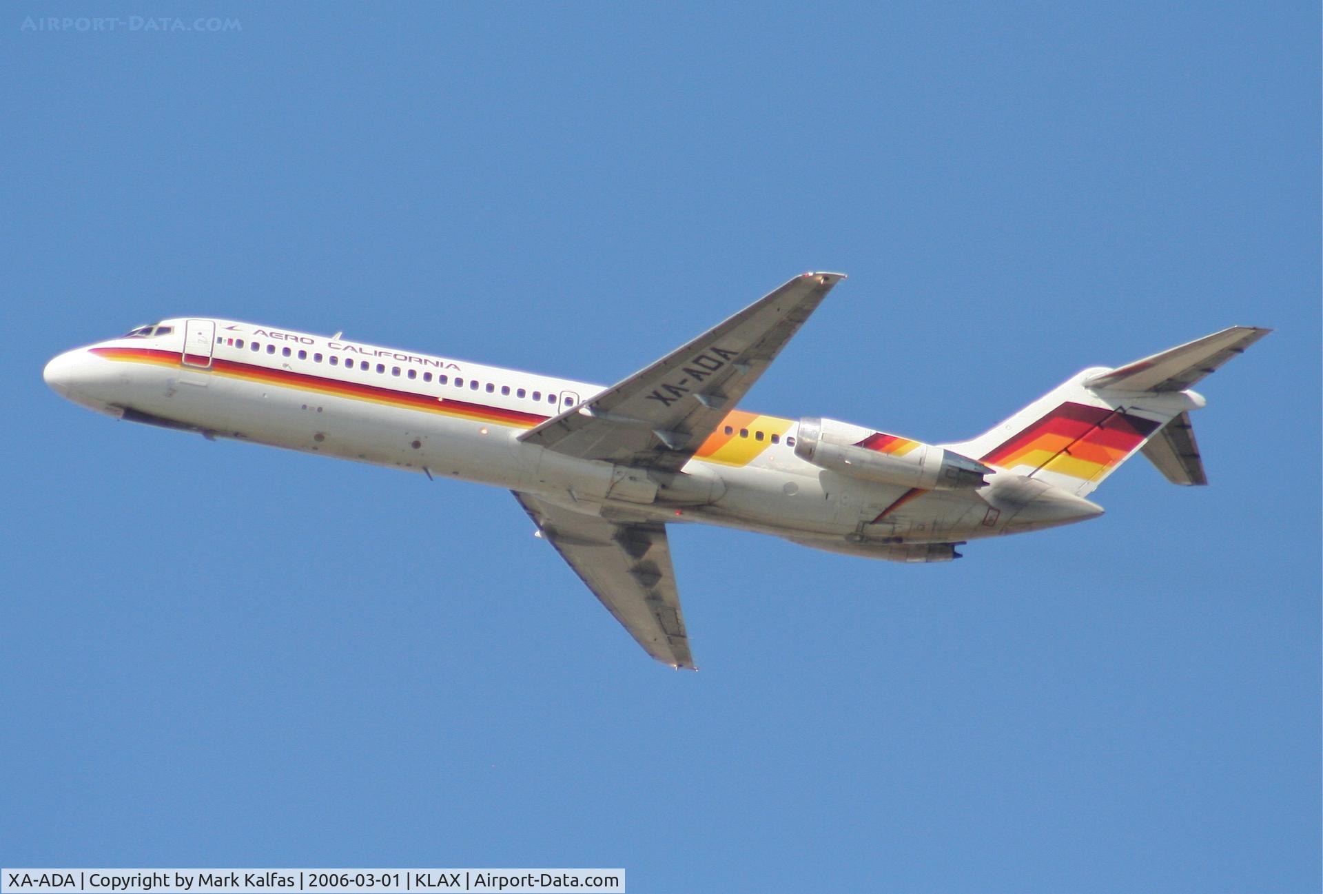 XA-ADA, 1979 McDonnell Douglas DC-9-32 C/N 48112, Aero California McDonnell Douglas DC-9-32 (cn 48112/926) taxiway Bravo KLAX.