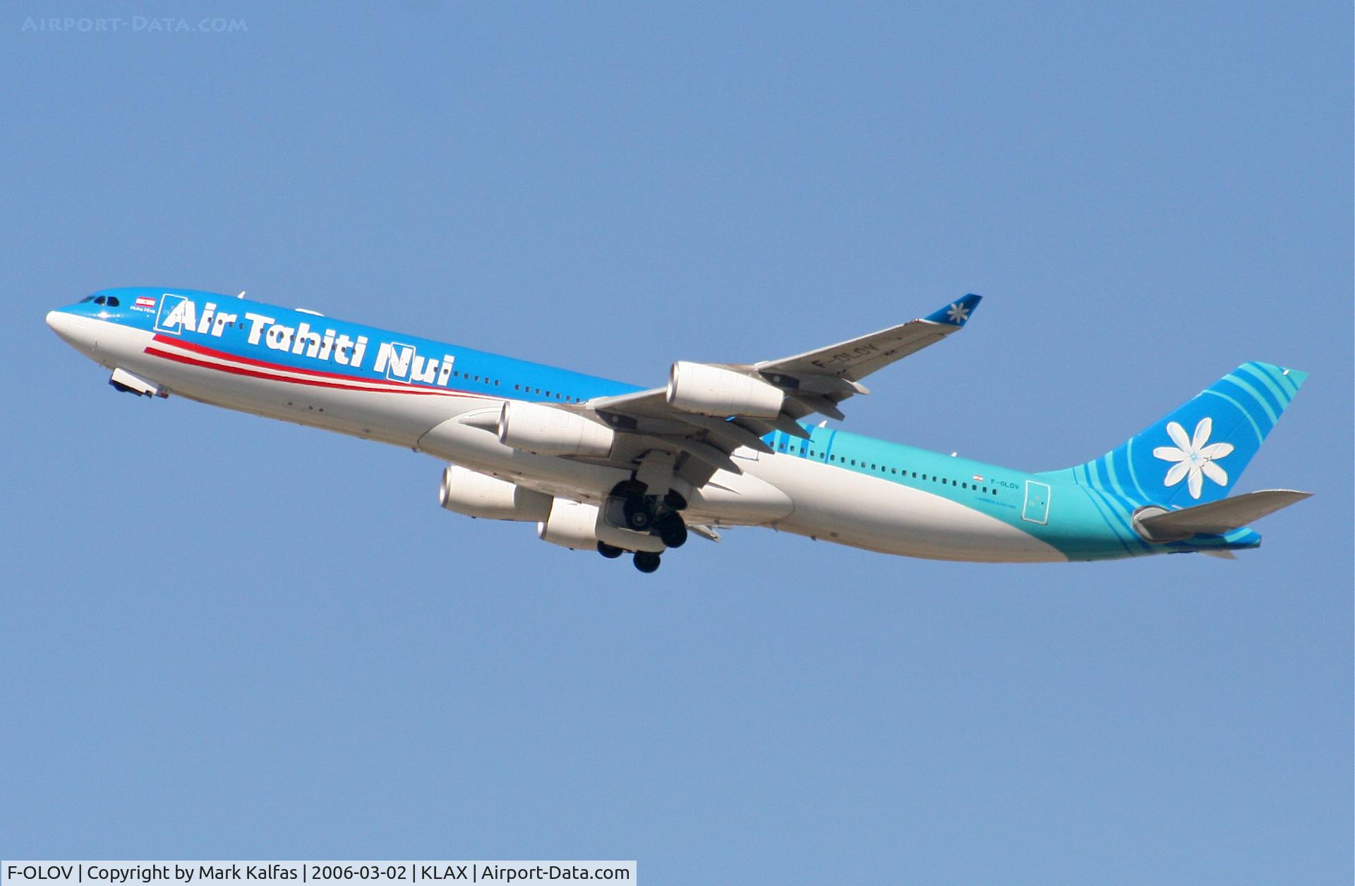 F-OLOV, 2005 Airbus A340-313 C/N 668, Air Tahiti Nui  A340-313, 25R departure KLAX.