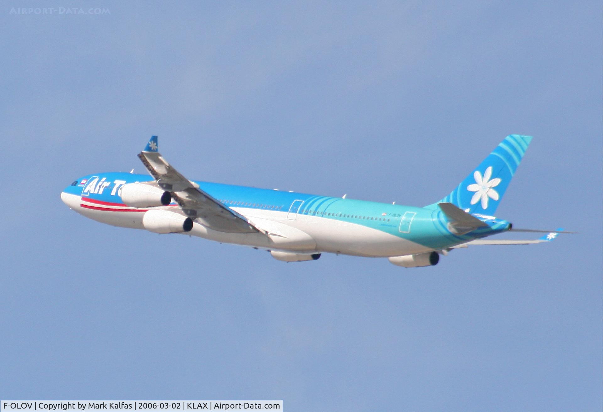 F-OLOV, 2005 Airbus A340-313 C/N 668, Air Tahiti Nui  A340-313, 25R departure KLAX.