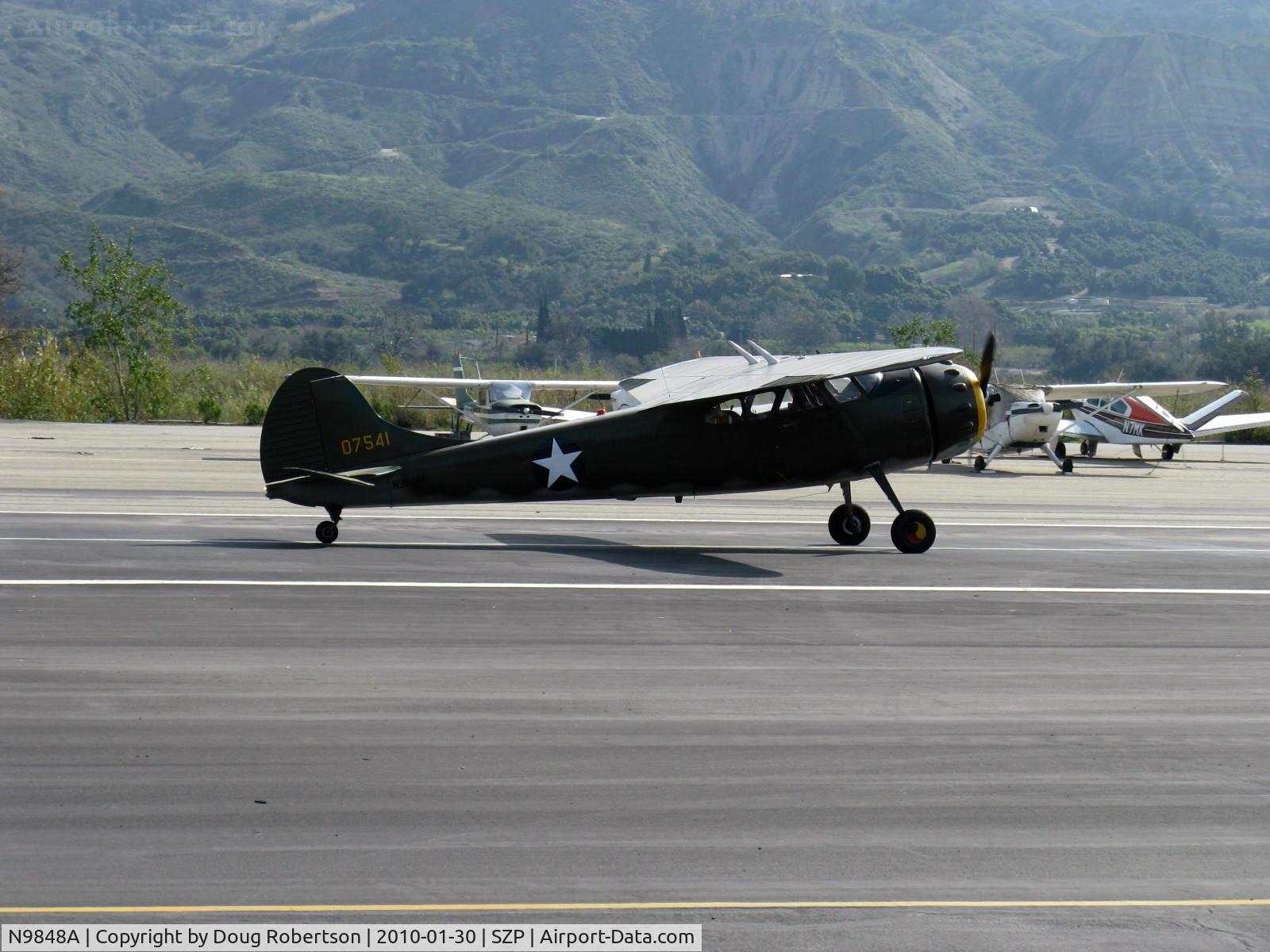 N9848A, 1950 Cessna 190 C/N 7541, 1950 Cessna 190 as U.S.Army LC-126, Jacobs R755-A2 300 Hp radial upgrade, landing roll Rwy 22