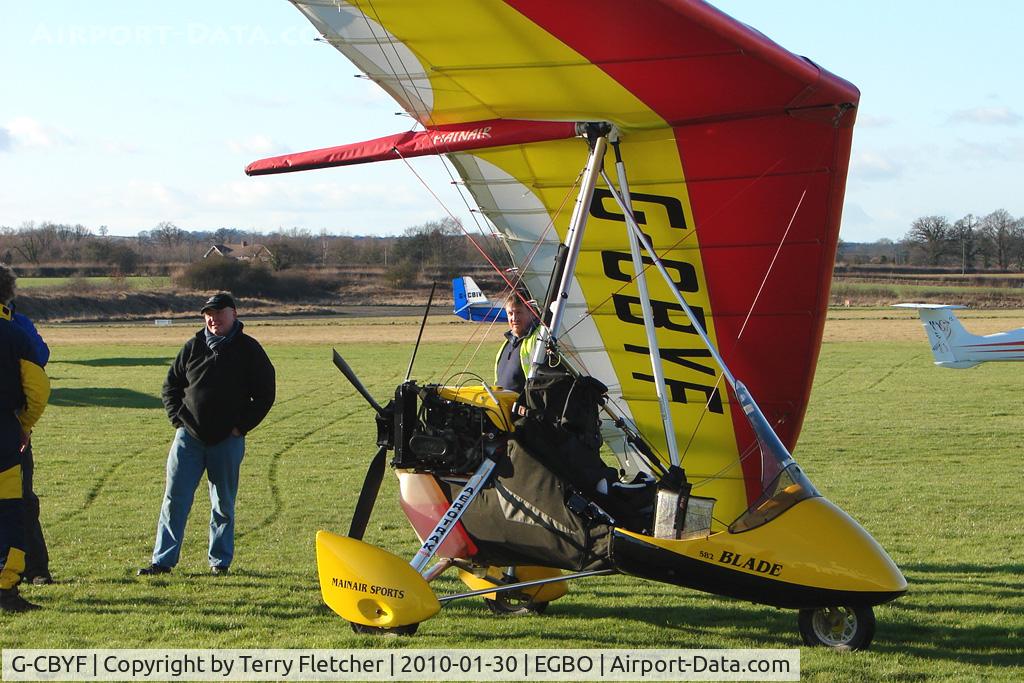 G-CBYF, 2003 Mainair Blade C/N 1349-1202-7-W1144, Microlight participant in the 2010 BMAA Icicle Fly-in at Wolverhampton