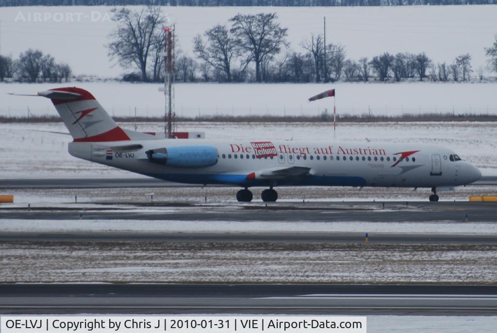 OE-LVJ, 1991 Fokker 100 (F-28-0100) C/N 11359, Austrian arrows Fokker 100