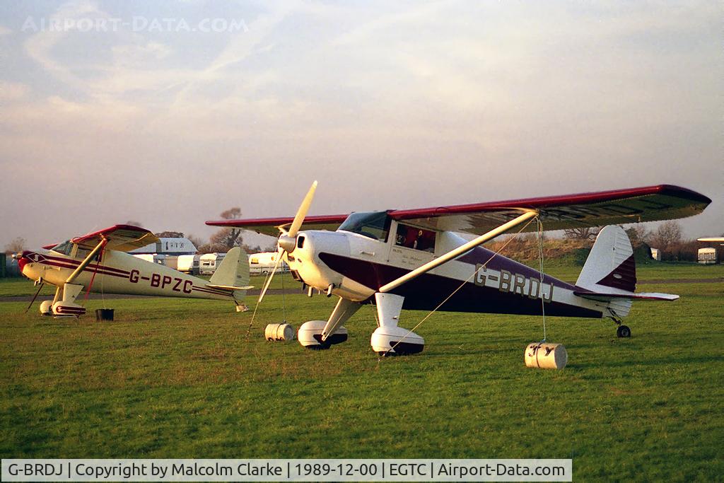 G-BRDJ, 1946 Luscombe 8F Silvaire C/N 3411, Luscombe 8F Silvaire at Cranfield Airfield in 1989.