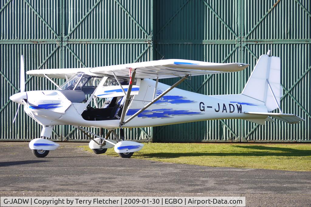 G-JADW, 2008 Comco Ikarus C42 Cyclone FB80 C/N 0810-7013, Part of a busy aviation scene at Wolverhampton (Halfpenny Green) Airport on a crisp winters day