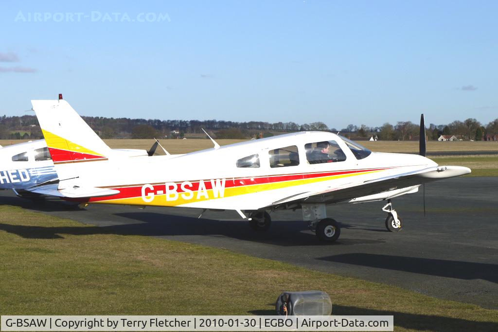 G-BSAW, 1982 Piper PA-28-161 Warrior II C/N 28-8216152, Part of a busy aviation scene at Wolverhampton (Halfpenny Green) Airport on a crisp winters day