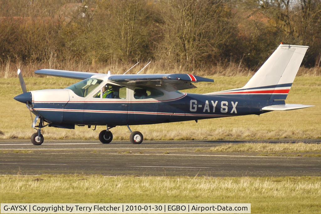 G-AYSX, 1971 Reims F177RG Cardinal RG C/N 0024, Part of a busy aviation scene at Wolverhampton (Halfpenny Green) Airport on a crisp winters day