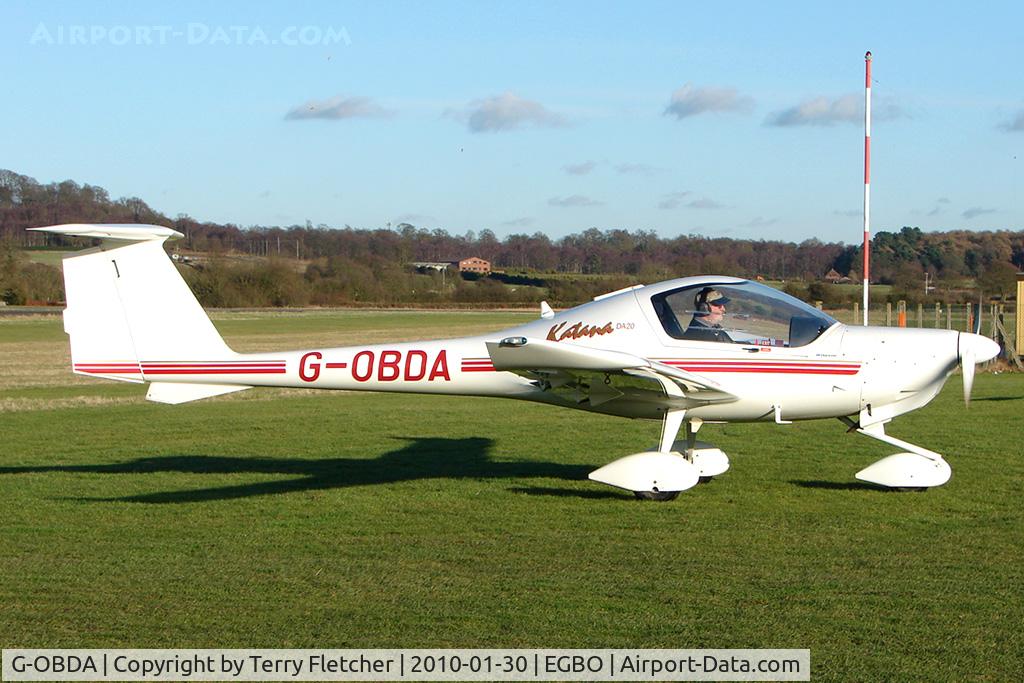 G-OBDA, 1997 Diamond DA-20A-1 Katana C/N 10260, Part of a busy aviation scene at Wolverhampton (Halfpenny Green) Airport on a crisp winters day