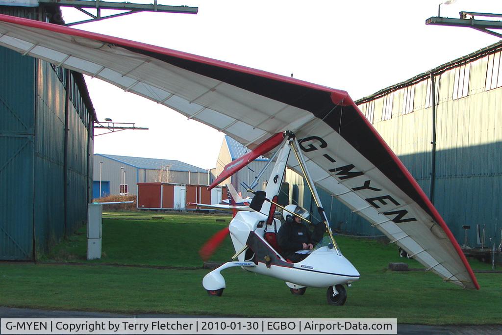 G-MYEN, 1992 Solar Wings Pegasus Quasar IITC C/N SW-WQT-0543, Part of a busy aviation scene at Wolverhampton (Halfpenny Green) Airport on a crisp winters day