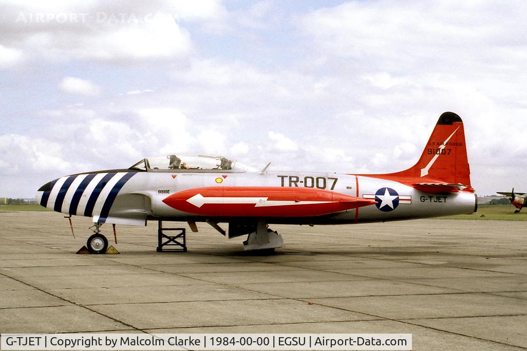 G-TJET, 1952 Lockheed T-33A Shooting Star C/N 580-6350, Lockheed T-33A at Duxford Airfield in 1984.