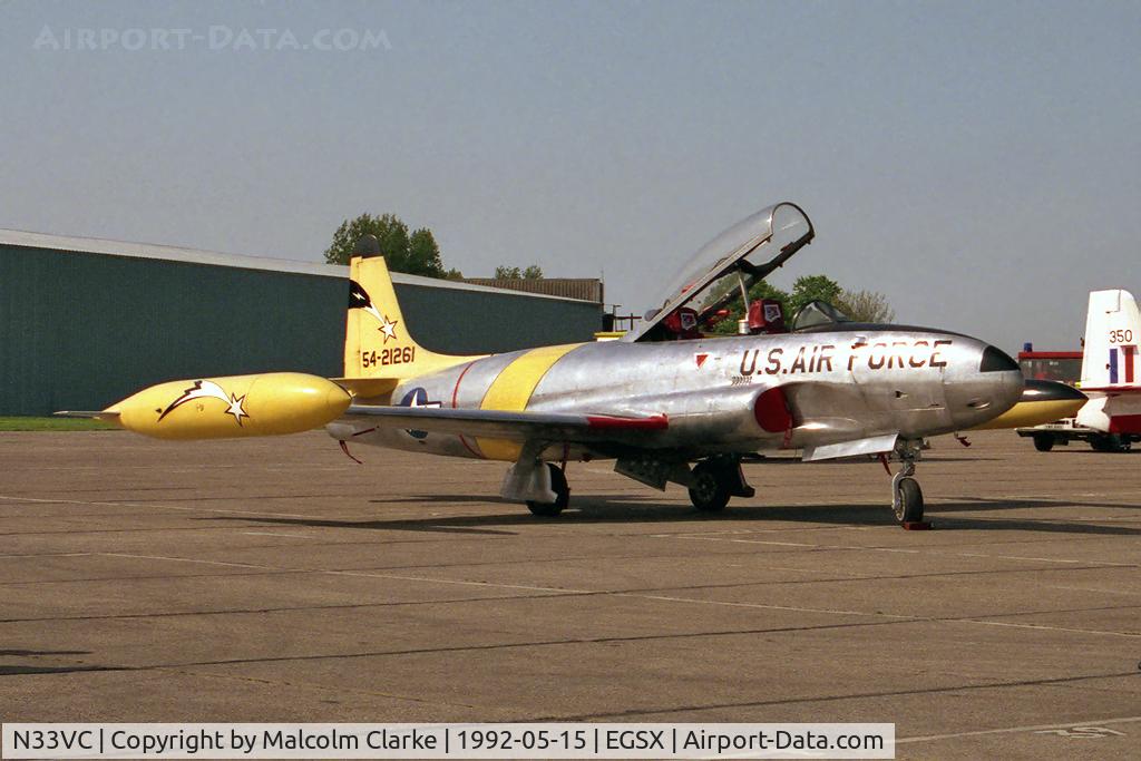 N33VC, 1954 Canadair CT-133 Silver Star 3 C/N T33-261, Lockheed T-33A at Airshow Europe, North Weald in 1992.