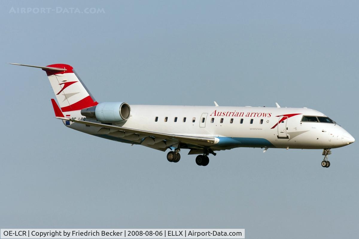 OE-LCR, 2003 Canadair CRJ-200LR (CL-600-2B19) C/N 7910, short final at Luxembourg