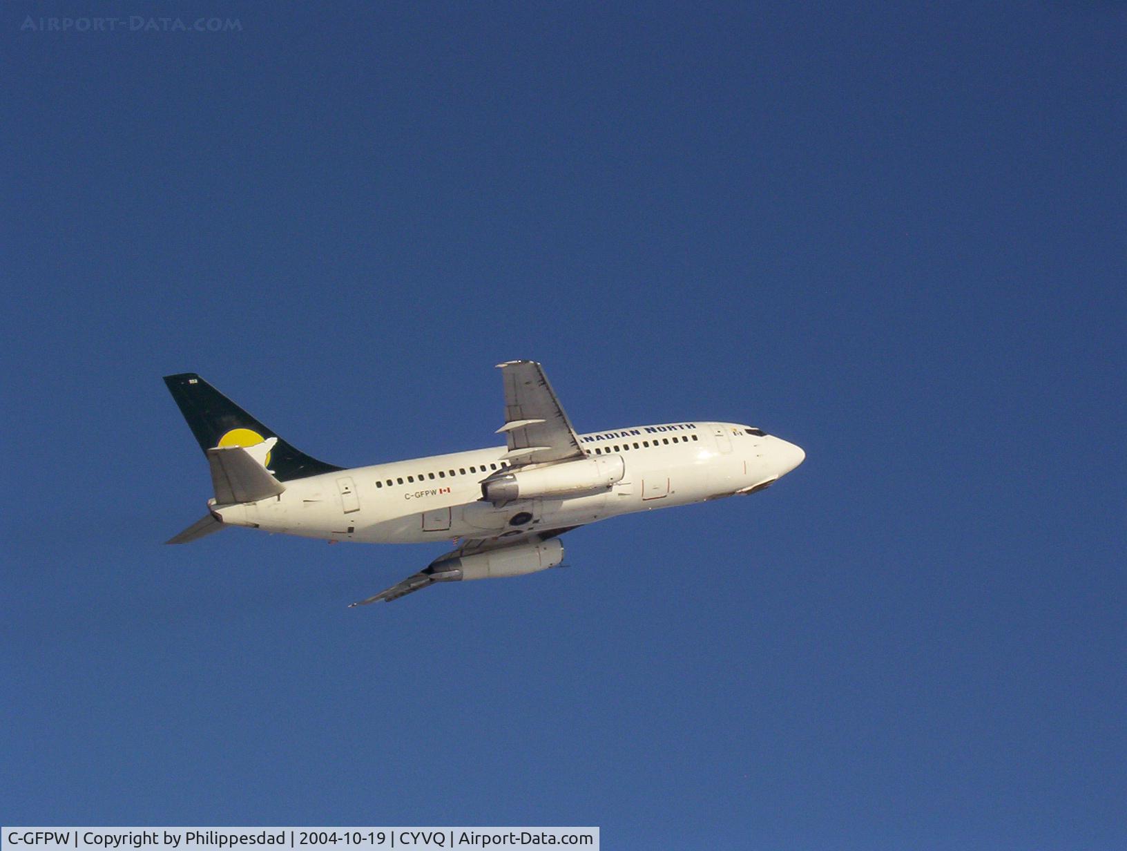 C-GFPW, 1976 Boeing 737-275C C/N 21294, Canadian North C-GFPW departing Norman Wells, NT 2004OCT19