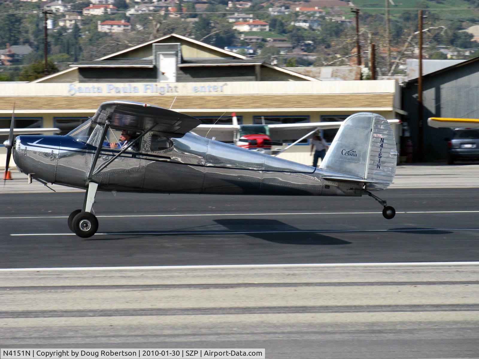 N4151N, 1947 Cessna 140 C/N 13873, 1947 Cessna 140, Continental C85 85 Hp, takeoff roll Rwy 22