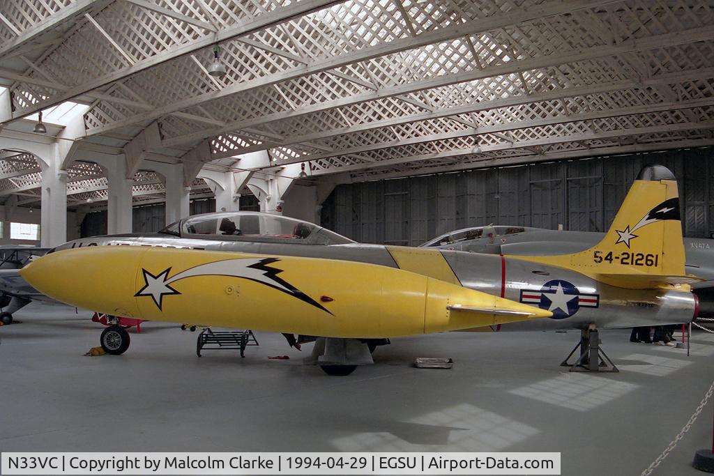 N33VC, 1954 Canadair CT-133 Silver Star 3 C/N T33-261, Lockheed T-33A at the Imperial War Museum, Duxford in 1994.
