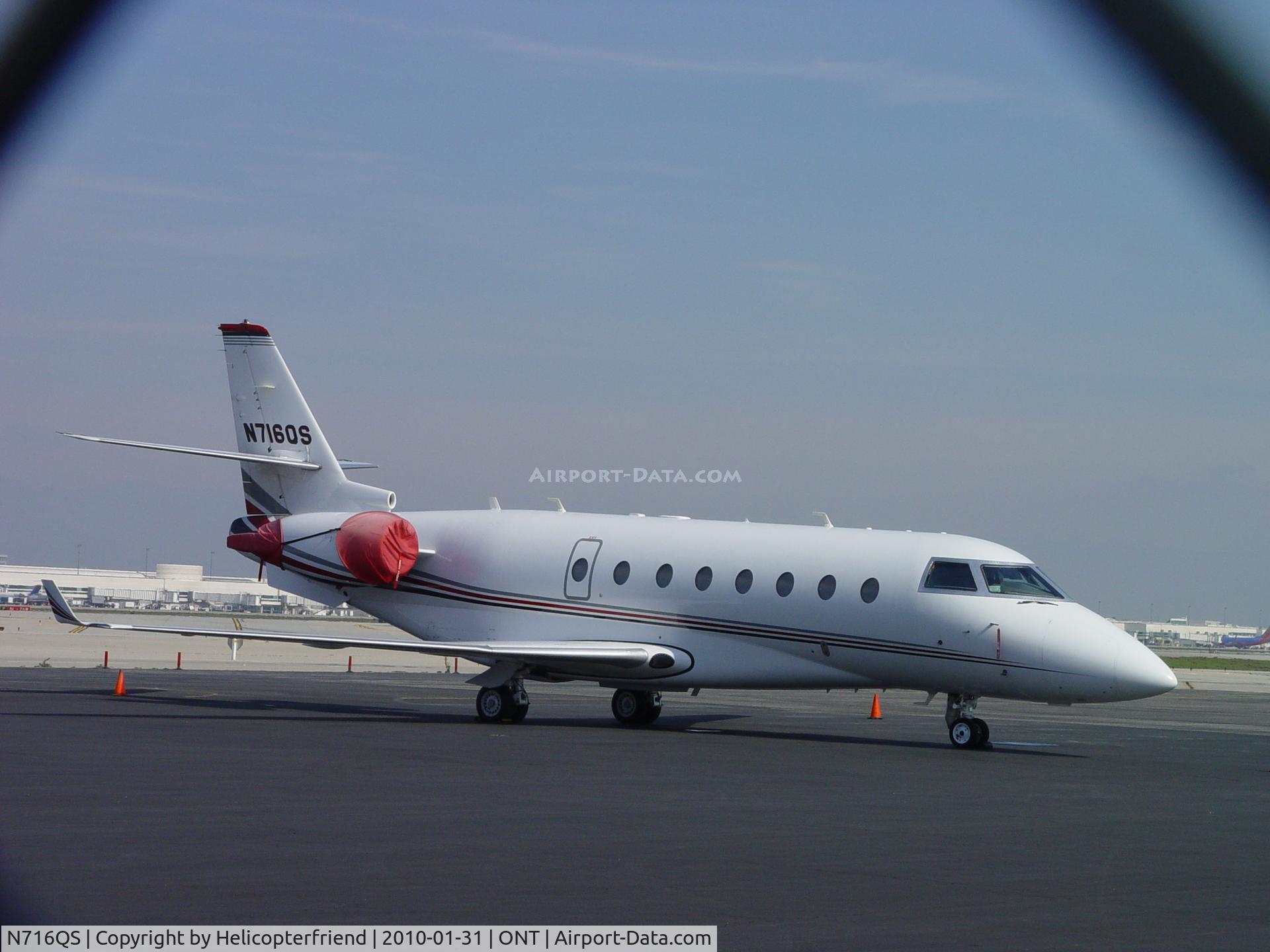 N716QS, 2006 Israel Aircraft Industries Gulfstream 200 C/N 148, Parked at Ontario on the southside