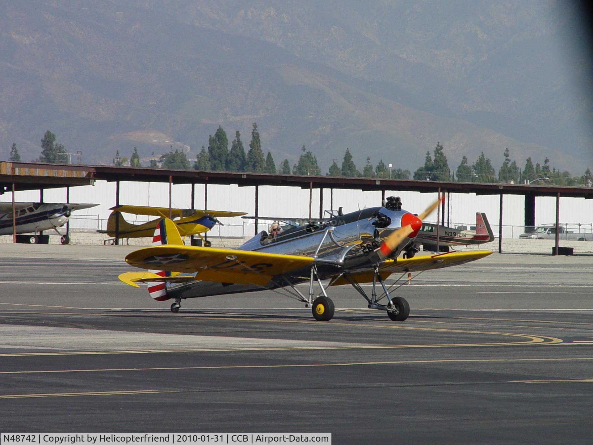 N48742, 1941 Ryan Aeronautical ST3KR C/N 1298, Taxiing towards hangars
