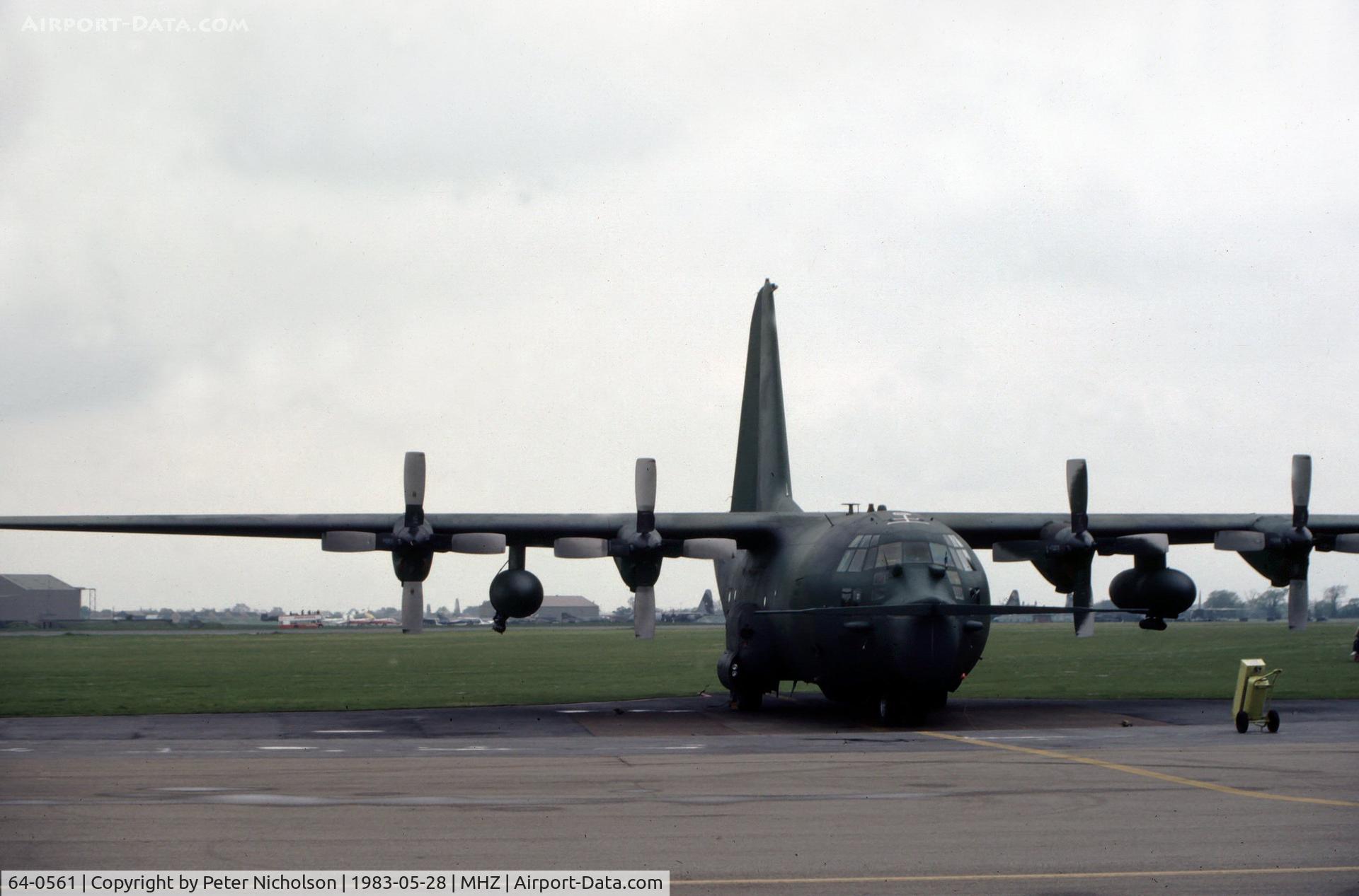 64-0561, 1964 Lockheed MC-130E Hercules C/N 382-4065, MC-130E Combat Talon 1 of 7th Special Operations Squadron on display at the 1983 Mildenhall Air Fete.