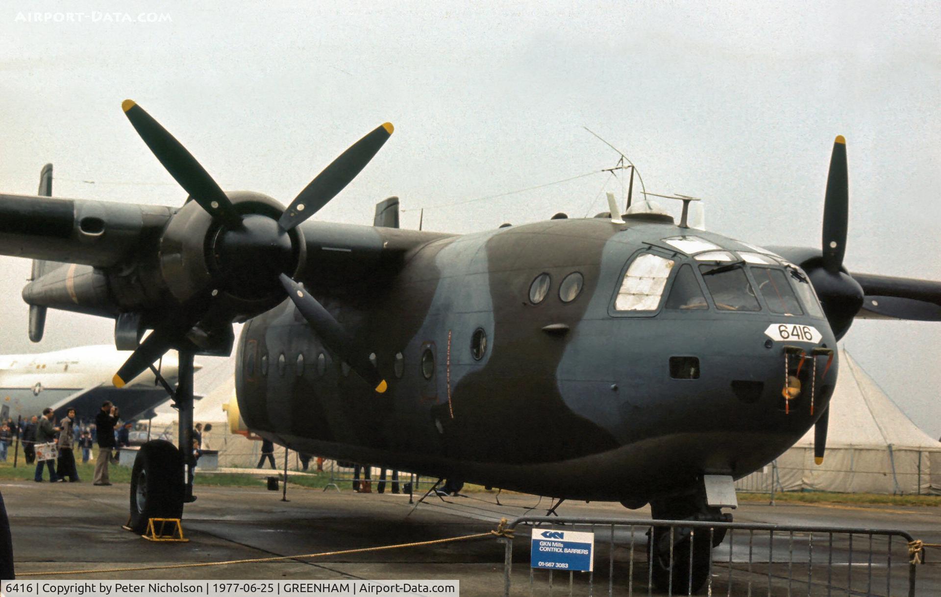 6416, Nord N-2501D Noratlas C/N D045, Noratlas of the Portuguese Air Force on display at the 1977 Intnl Air Tattoo at RAF Greenham Common.