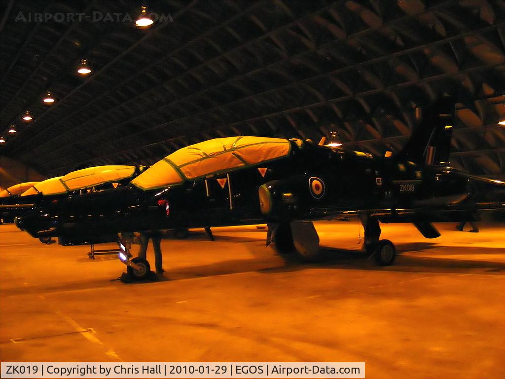 ZK019, 2008 British Aerospace Hawk T2 C/N RT010/1248, in storage at RAF Shawbury