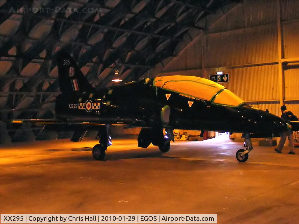 XX295, 1979 Hawker Siddeley Hawk T.1W C/N 124/312120, in storage at RAF Shawbury