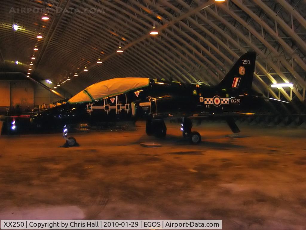 XX250, 1978 Hawker Siddeley Hawk T.1 C/N 086/312086, in storage at RAF Shawbury