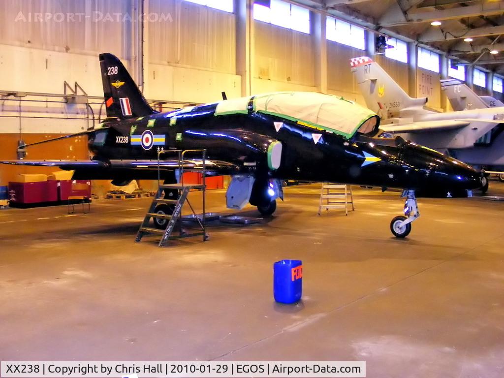 XX238, 1978 Hawker Siddeley Hawk T.1 C/N 074/312074, in storage at RAF Shawbury