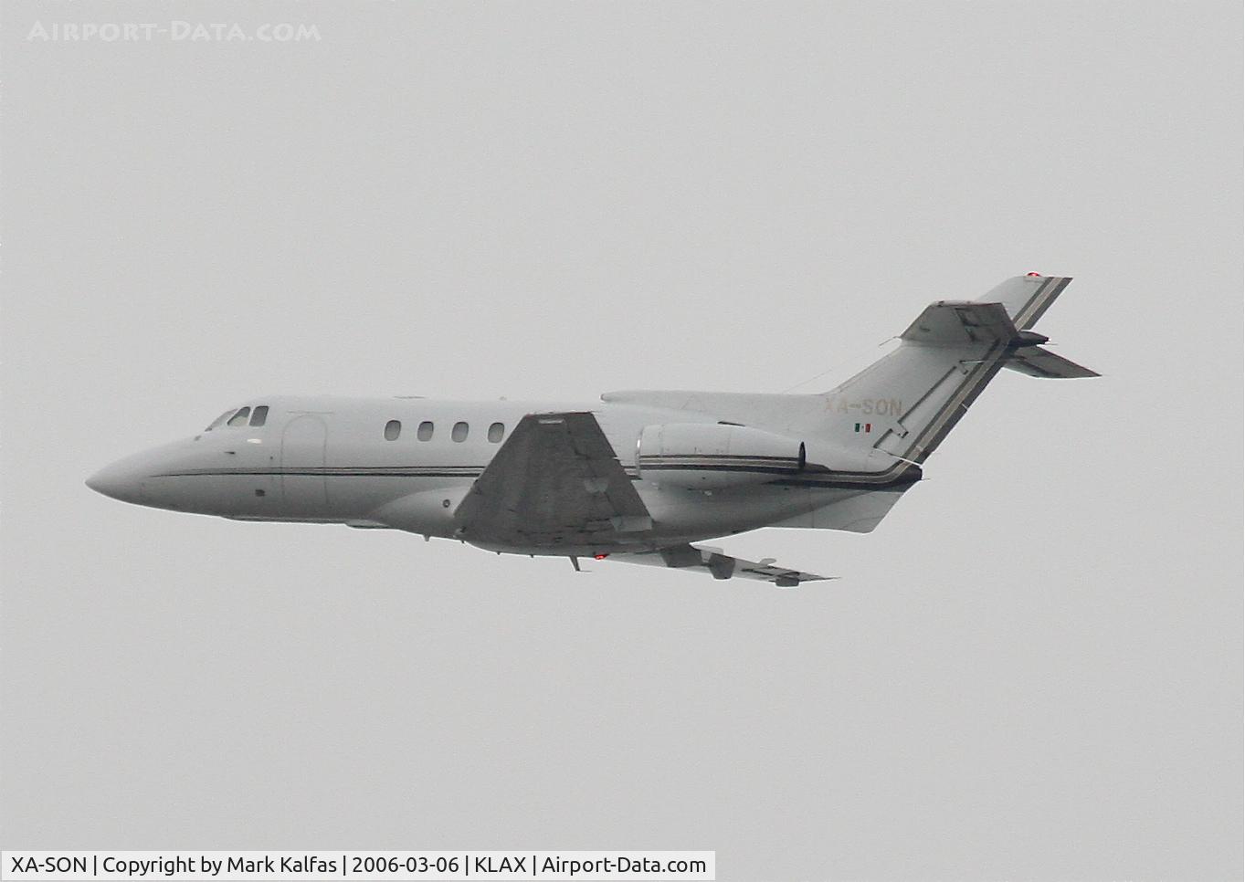 XA-SON, British Aerospace HS.125-700A C/N 257079, STATE GOVERNMENT OF SONORA Falcon 20, 25L departure KLAX.