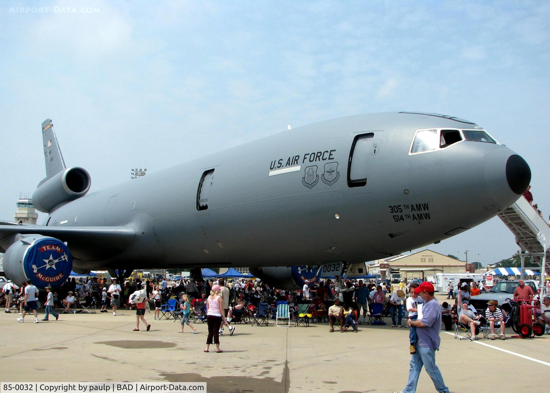 85-0032, 1985 McDonnell Douglas KC-10A Extender C/N 48237, At Barksdale Air Force Base.