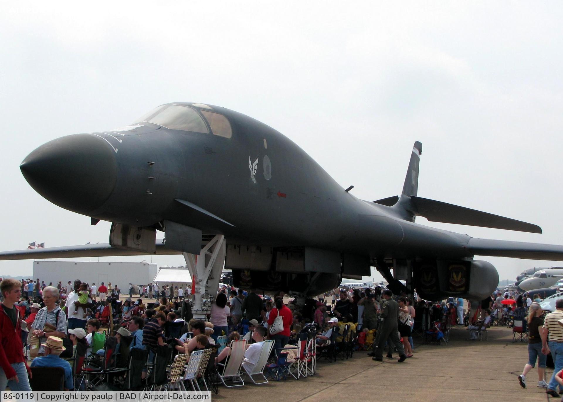86-0119, 1986 Rockwell B-1B Lancer C/N 79, At Barksdale Air Force Base.