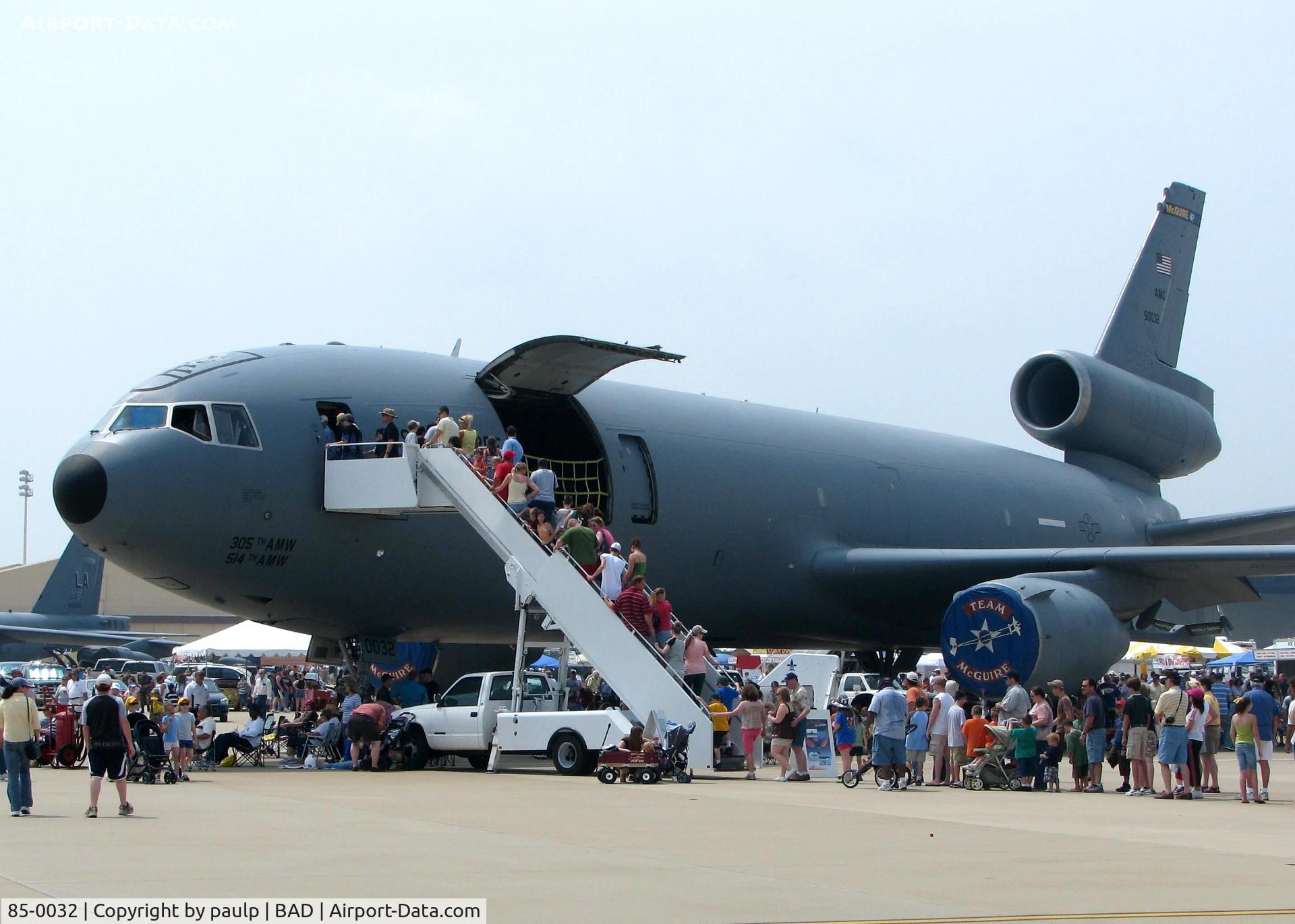 85-0032, 1985 McDonnell Douglas KC-10A Extender C/N 48237, At Barksdale Air Force Base.