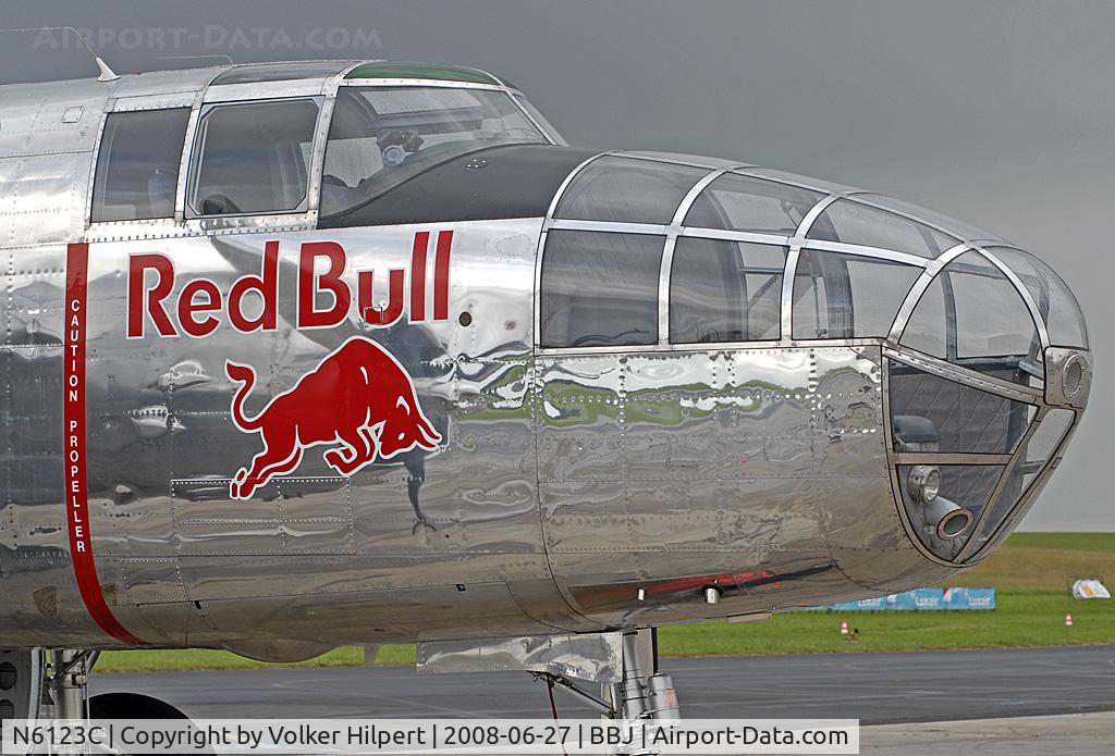 N6123C, 1945 North American B-25J-30-NC Mitchell Mitchell C/N 108-47647, Red Bull