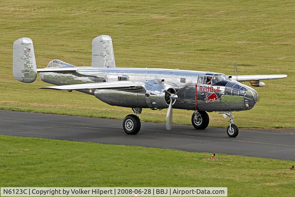 N6123C, 1945 North American B-25J-30-NC Mitchell Mitchell C/N 108-47647, Red Bull