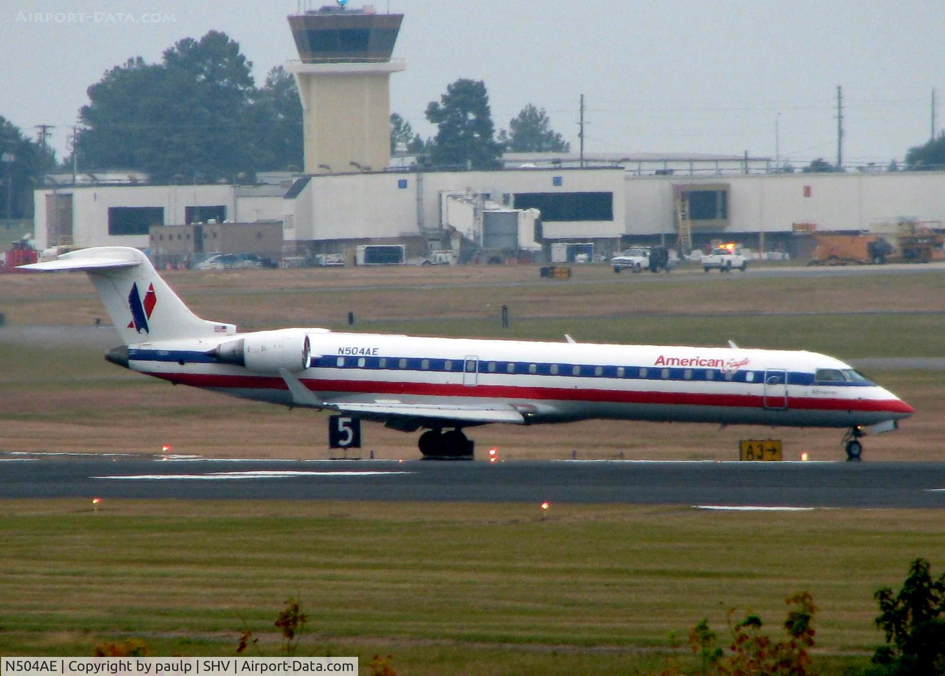 N504AE, Bombardier CRJ-701 (CL-600-2C10) Regional Jet C/N 10044, Landing at Shreveport Regional.