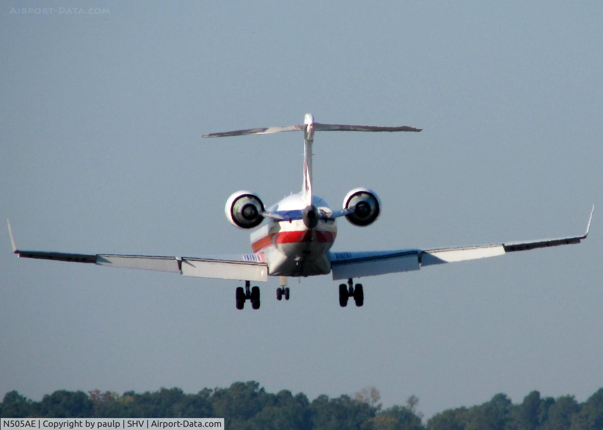 N505AE, 2002 Bombardier CRJ-701 (CL-600-2C10) Regional Jet C/N 10053, Landing at Shreveport Regional.