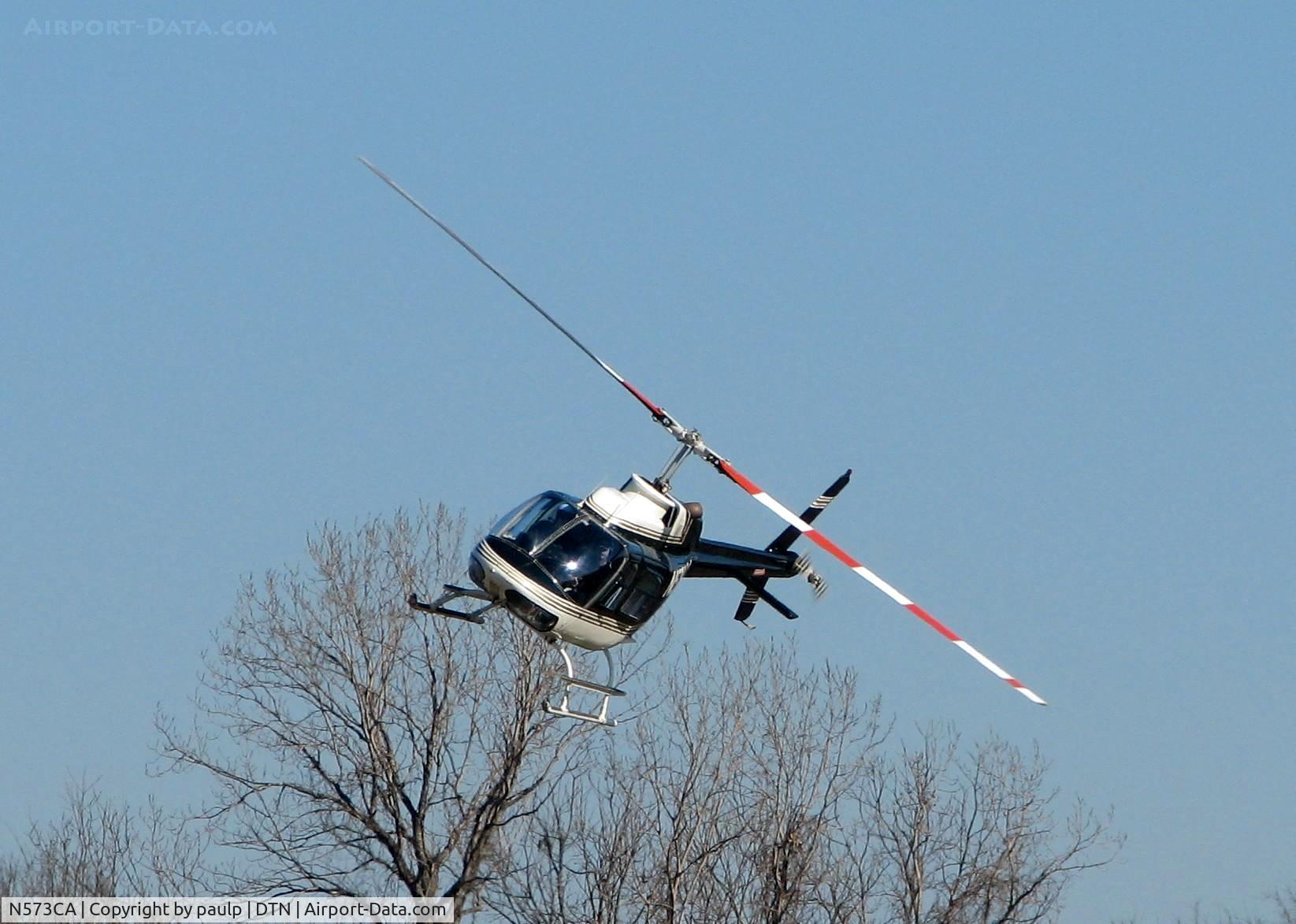 N573CA, 1975 Bell 206B JetRanger C/N 1785, At Downtown Shreveport.