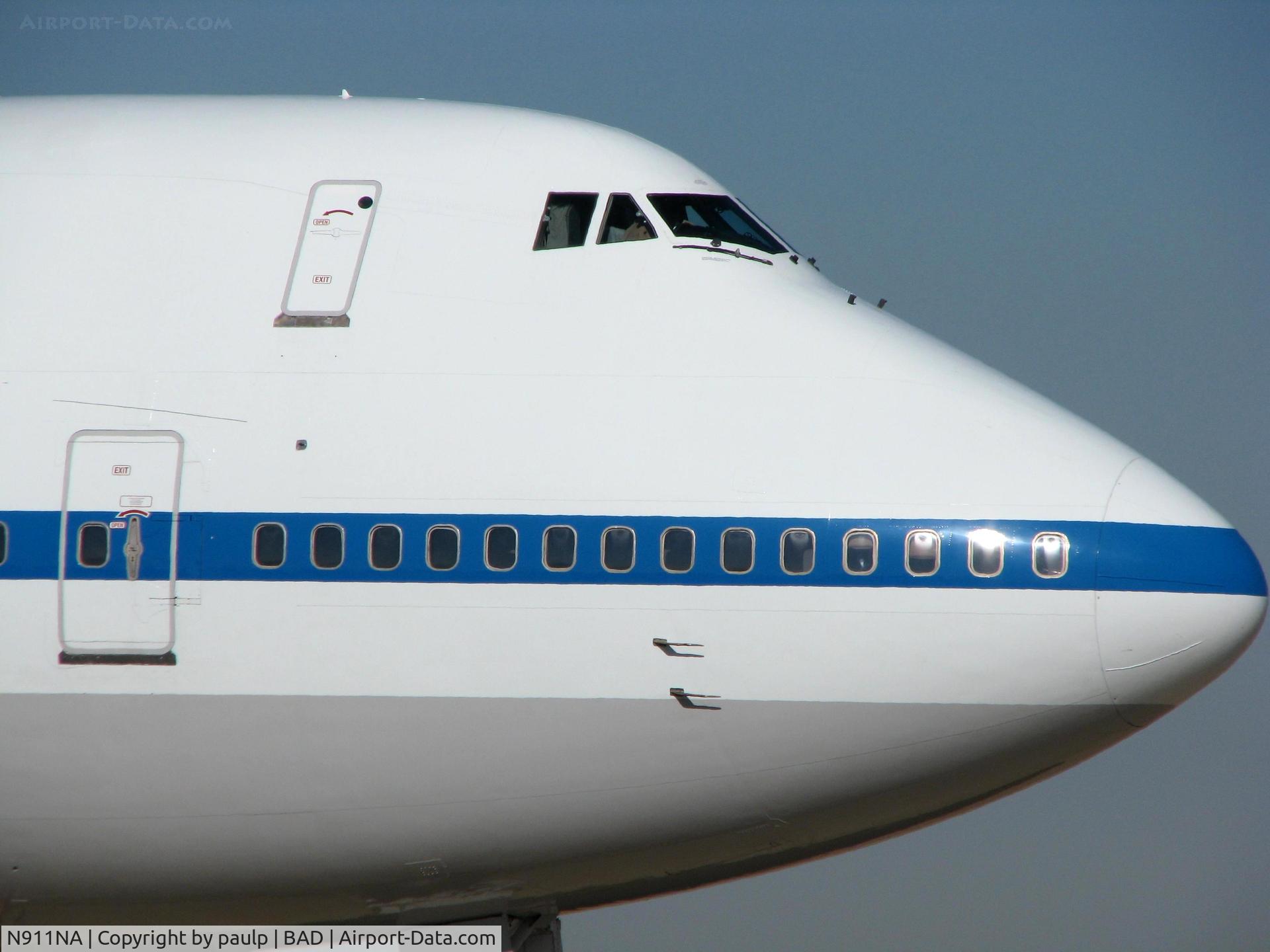 N911NA, 1973 Boeing 747SR-46(SCA) C/N 20781, About to depart Barksdale Air Force Base with the Space Shuttle Endeavour for the final leg of the return trip to Florida.
