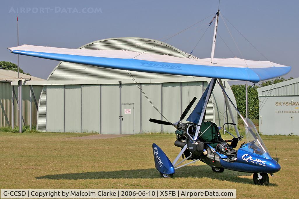 G-CCSD, 2004 Mainair Pegasus Quik C/N 8023, Mainair Blade Pegasus Quik at Fishburn Airfield during the Fly UK 2006 Around Britain Flight.