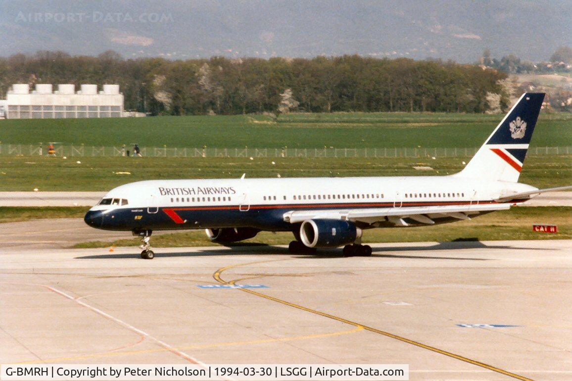 G-BMRH, 1989 Boeing 757-236 C/N 24266, Boeing 757-236 of British Airways at Geneva in March 1994.