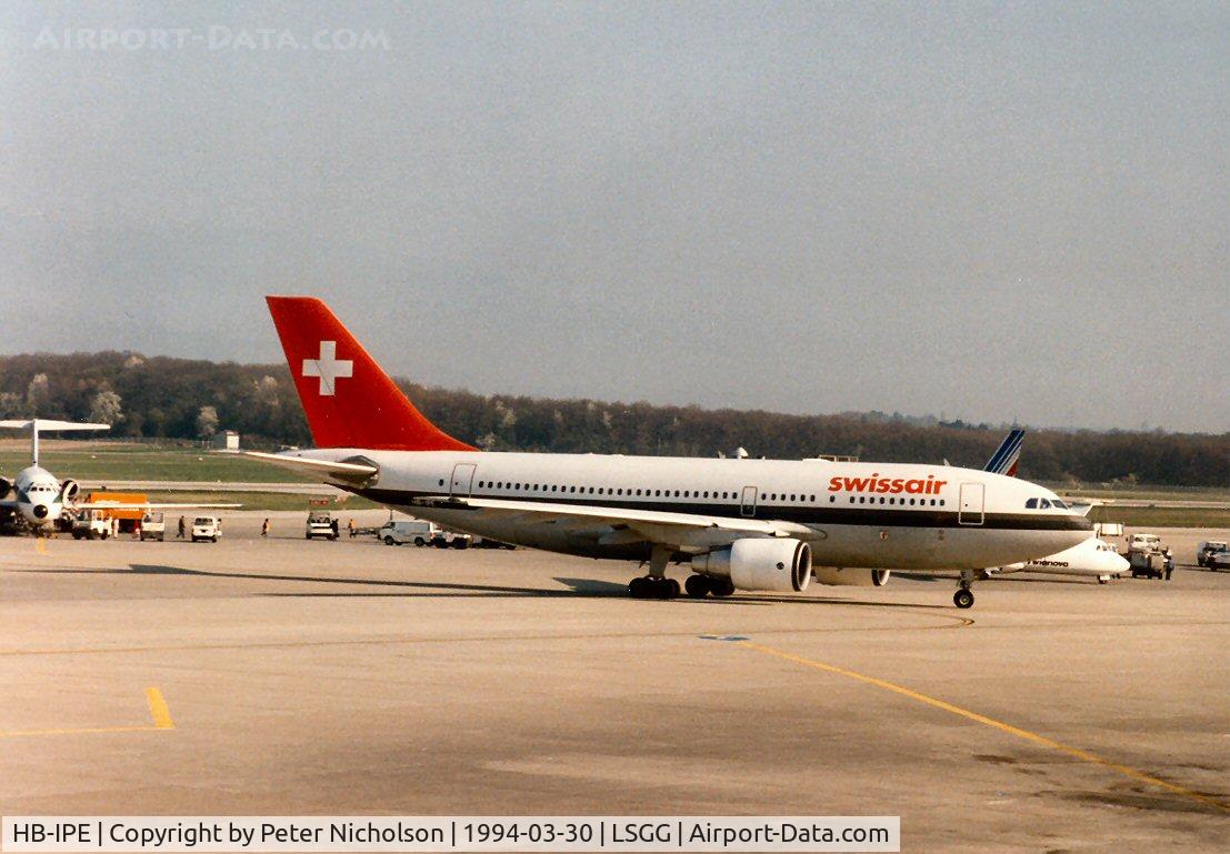 HB-IPE, 1984 Airbus A310-221 C/N 162, Airbus A310-222 of Swissair at Geneva in March 1994.