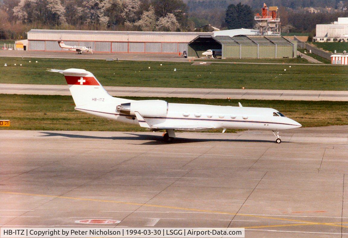 HB-ITZ, 1988 Gulfstream Aerospace G-IV C/N 1083, Gulfstream IV seen at Geneva in March 1994.