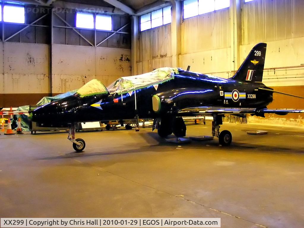 XX299, 1979 Hawker Siddeley Hawk T.1W C/N 131/312124, in storage at RAF Shawbury