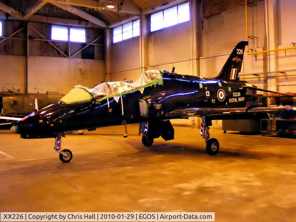XX226, 1978 Hawker Siddeley Hawk T.1 C/N 062/312062, in storage at RAF Shawbury