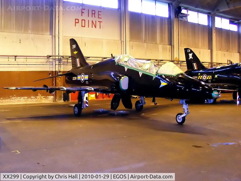 XX299, 1979 Hawker Siddeley Hawk T.1W C/N 131/312124, in storage at RAF Shawbury