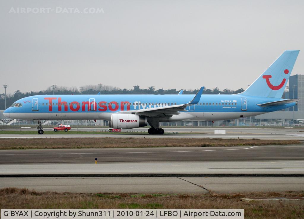 G-BYAX, 1999 Boeing 757-204 C/N 28834, Ready for take off rwy 14L with fitted winglets...