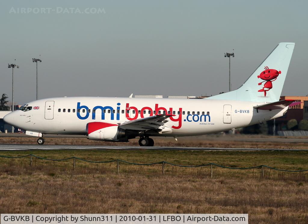 G-BVKB, 1994 Boeing 737-59D C/N 27268, Lining up rwy 32R with special c/s
