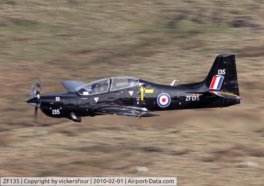 ZF135, 1986 Short S-312 Tucano T1 C/N S001/T1, Royal Air Force. Operated by 1 FTS. M6 Pass, Cumbria.