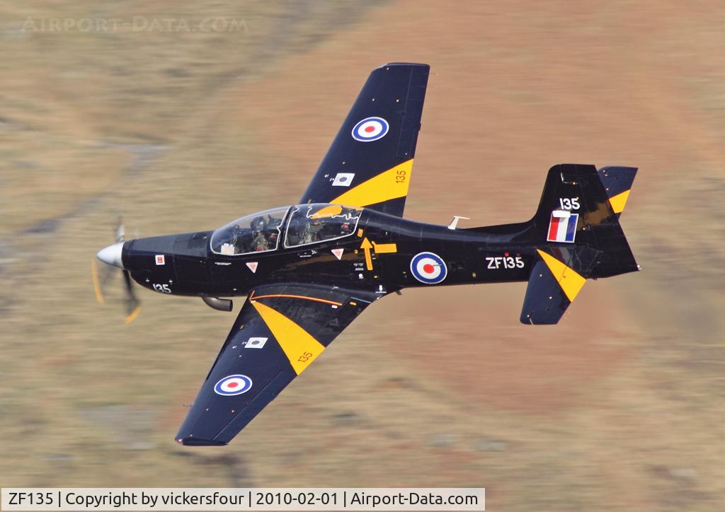 ZF135, 1986 Short S-312 Tucano T1 C/N S001/T1, Royal Air Force. Operated by 1 FTS. M6 Pass, Cumbria.