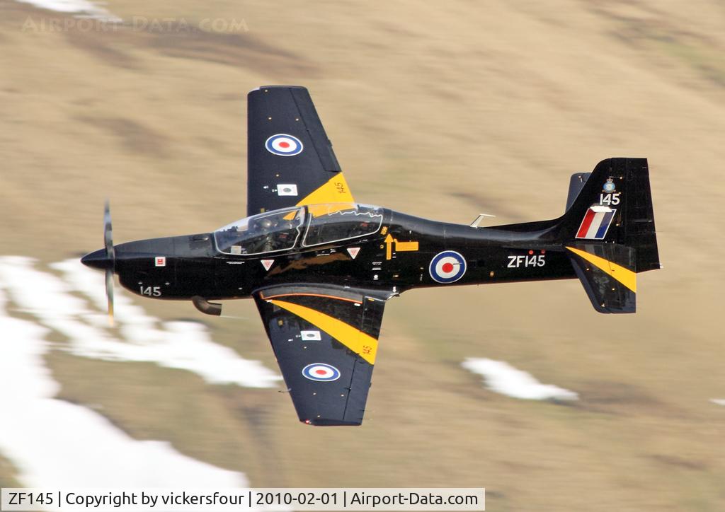 ZF145, 1988 Short S-312 Tucano T1 C/N S011/T11, Royal Air Force. Operated by 1 FTS. M6 Pass, Cumbria.