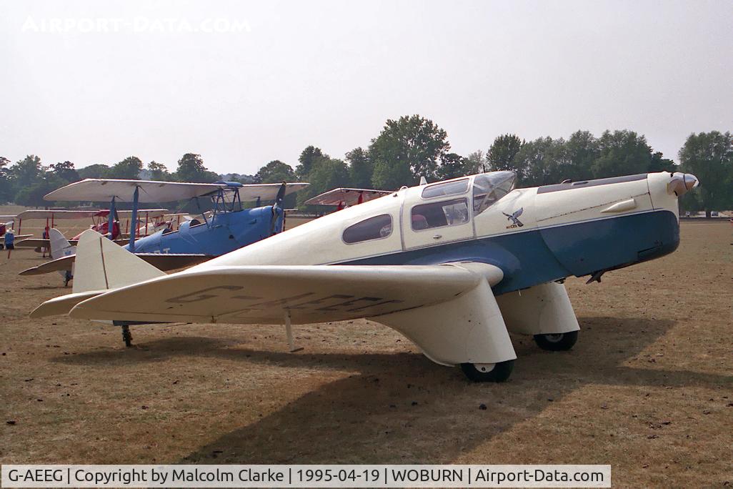 G-AEEG, 1936 Miles M-3A Falcon Major C/N 216, Miles M-3A Falcon Major at the De Havilland Tiger Moth Rally held in the grounds of Woburn Abbey in 1995.